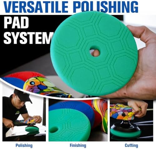 BATOCA P2 Car Buffer Polisher, 1000W High-Torque - 6-Inch Professional Rotary Polisher for Deep Paint Correction - Anti-Vibration Handle &16.4ft Detachable Cord, 6-Speed 1000-3800RPM - Auto, Marine,RV
