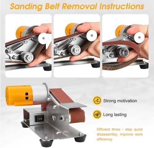 Mini Belt Sander for Knife Making, 15° Electric Power Bench Belt Sanders