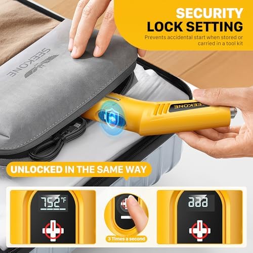 SEEKONE Mini Cordless Heat Gun with 4-Temp Settings for Crafts, 3d printing