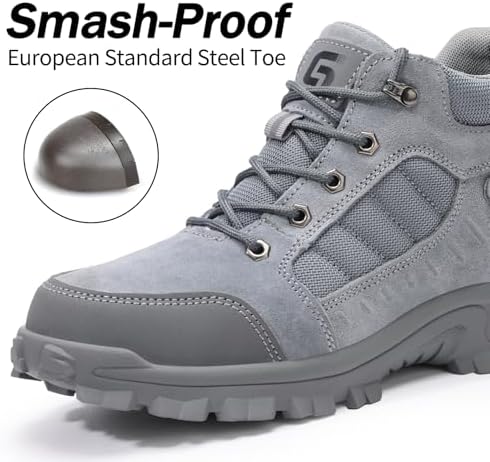 GUSAYEX Steel Toe Boots for Men Puncture Resistant Work Boots