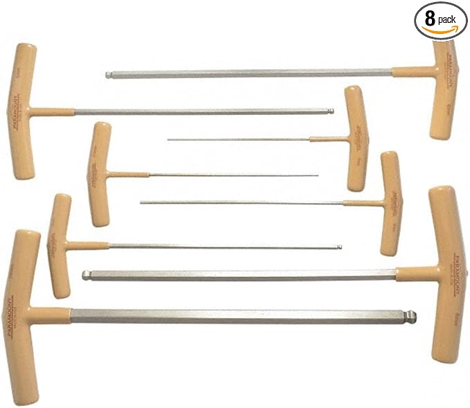 Paramount 8-Piece T-Handle Ball-End Hex Key Set with Cushion Grips: Metric 2mm to 10mm