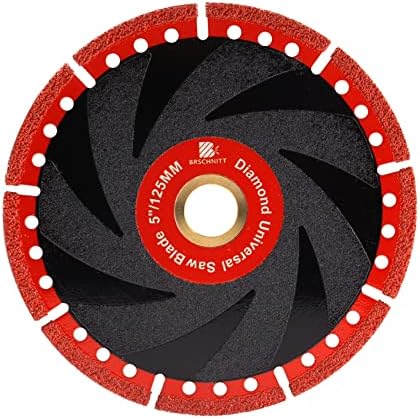 Metal Cutting Diamond Blade 5"- BRSCHNITT 125mm All-Purpose Diamond Saw Blade for Rebar Sheet Metal Angle Iron Stainless Steel Concrete.
