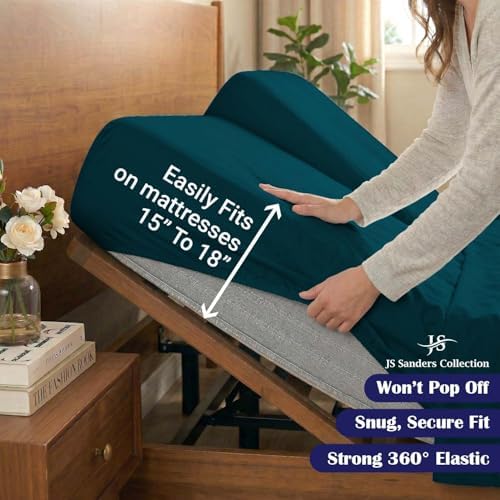 JS Sanders Collection Split Head Sheet Set 4PC Cal. King Size, Teal