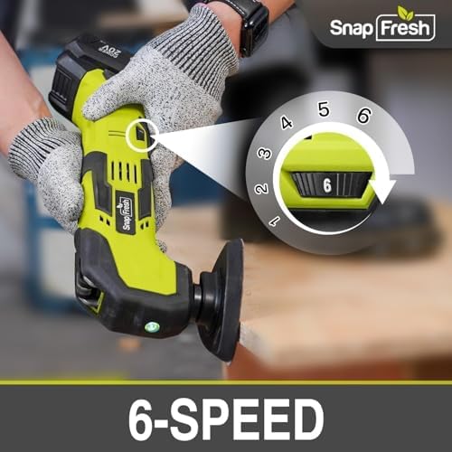 SnapFresh Cordless Oscillating Tool with 22pcs Accessories, 6 Speed Control