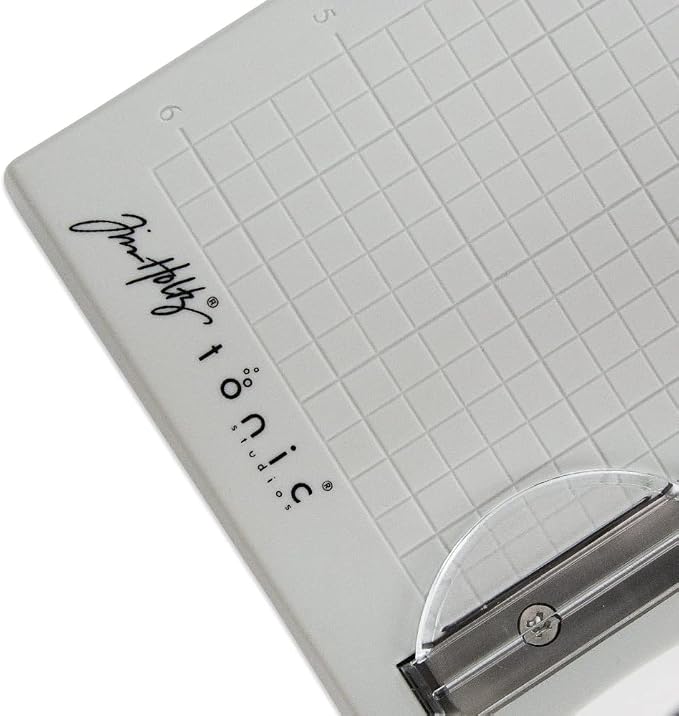 Tim Holtz Mini Paper Cutter - Small Portable Guillotine Paper Trimmer for Crafts, Photo Paper, and Card Making - 6.25 Inch Cutting Length with Ruler and Grid Lines