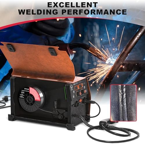 0.035 Flux core Welding Wire, 2 Spools E71T-GS Low Splatter gasless Carbon Steel Mig Welding Wire Compatible (0.035-inch 10LB 2pk)