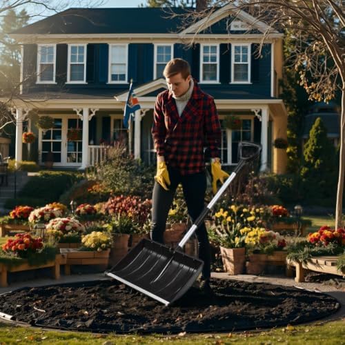 Snow Shovel for Driveway Home Garage Snow Removal 48 inch Long（Black）