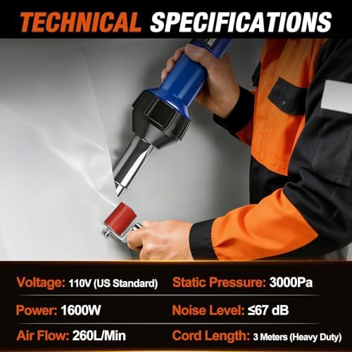 Hot Air Gun PVC Heat Gun Hand Held Plastic Welder heating gun 110V 1600W