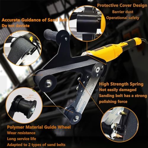 Pipe Tube Polisher Sander,1280W High-Power Industrial Grade Pipe Belt Sander with 6 Variable Speeds,Professional Polishing Tools for Grinding, Polishing,and Rust Removal(45Pcs Belts).