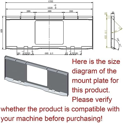 72" Skid Steer Hydraulic Snow Blower Attachment, Direct Drive Auger Snow Thrower, Universal Quick Attach, Heavy Duty Steel, 270° Hydraulic Chute, for Industrial & Commercial Snow Removal