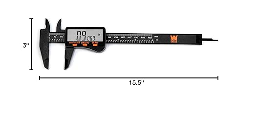 WEN 10761 Electronic 6.1-Inch Digital Caliper with LCD Readout and Storage Case