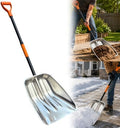 Metal Snow Shovel, Heavy Duty Stainless Steel Scoop Shovel for Snow Gravel