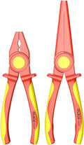 LAOA 2 Pcs Insulated Pliers Set, 1000V, Combination Linesman Pliers + Long Nose Pliers, Ergonomic Non-Slip Grip for Electrician Live Wire Work