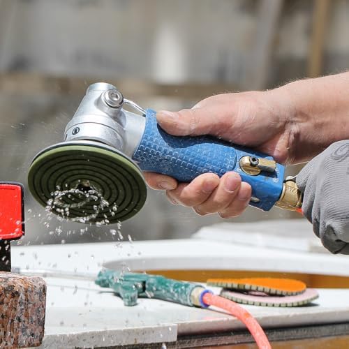 RAIZI Air Wet Polisher for Granite Marble Stone, Side Exhaust