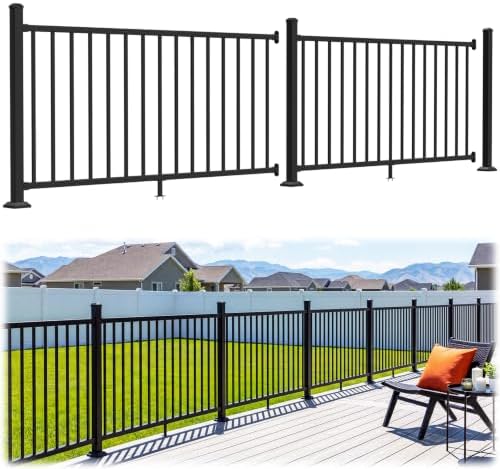 36in H x 12ft W Modular Aluminum Porch and Deck Railing Kit