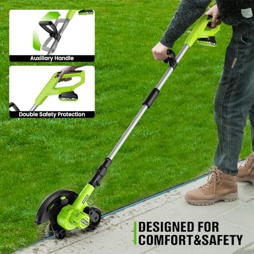 Cordless Lawn Edger, 20V Battery Powered Edger for Lawns Sidewalk