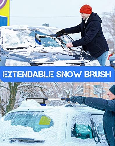 SEG Direct 39" Extendable Snow Brush with Squeegee Ice Scraper Telescoping