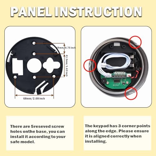 Gun Safe Replacement Lock with Left Swing Bolt Lock and 2 Emergency Keys