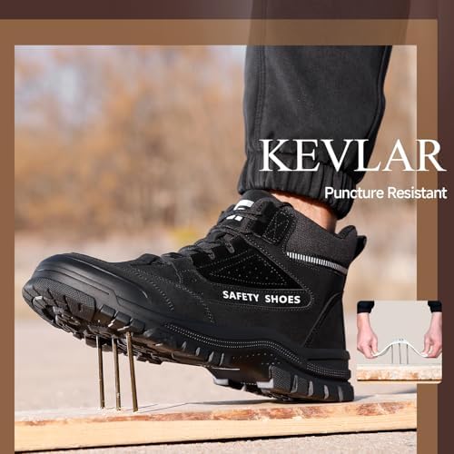 GUSAYEX Steel Toe Boots for Men Puncture Resistant Work Boots