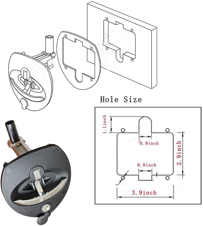 Single Point Compression Latch for Underbody Truck Tool Box Replacement Latch with Blind Studs, 1pc T-Handle Folding Design for Universal Toolbox Door Locks Truck Boxes Locks (Black-)