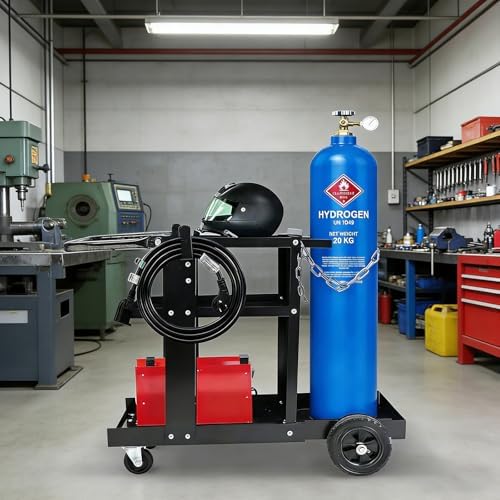 Welding Cart for Mig Welder - Table Top Cabinet With Gas Bottle Storage - Miller Machine Equipment Plasma Cutter - Durable 400 Lbs Capacity