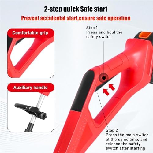 Battery Snow Blower,Snow Blower with Battery and Adjustable Handle,11" Clearing Path, 26' Throwing Distance,Electric Snow Thrower for Driveway Clearing,Red-2Battery
