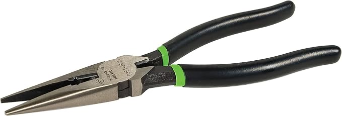 Greenlee 0351-08SD Long Nose Pliers/Side Cutting With Stripping Hole, Dipped Grip, 8"