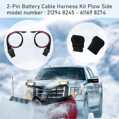 Cable Plow and Truck Side 2-Pin with Dust Cover, Model 21294 8245 61169 8274, Western Plow Parts, Boss Plow Wiring Harness, Snow Plow for Truck, Fisher Plow Parts