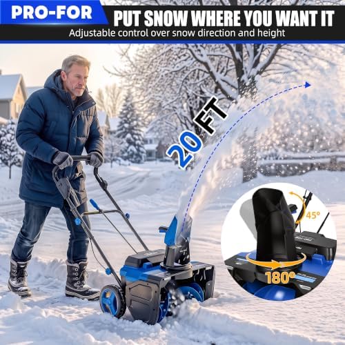 40V Brushless Cordless Snow Blower, 20-Inch, 2 x 4.0Ah Batteries