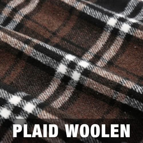 IDEALSANXUN Plaid Skirts for Women Fall Winter Knee Length Pencil Wool Skirt with Slit
