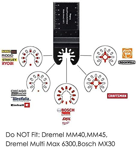 Oscillating Saw Blades, Diagtree 50pcs Wood Universal Quick Release Oscillating Saw Blades Compatible with Fein Dremel Dewalt Craftsman Ridgid Makita Milwaukee Rockwell Ryobi, etc