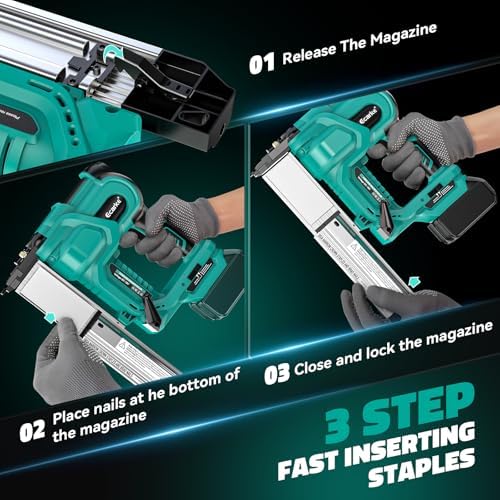 Ecarke 2" Brad Nailer Cordless Stapler Compatible with Makita 18V, 2 in 1 Electric Nail Gun/Staple Gun with 18GA Nails/Staples, Battery Power Nail Gun for Trim Wood Crafting Carpentry DIY, Tool only