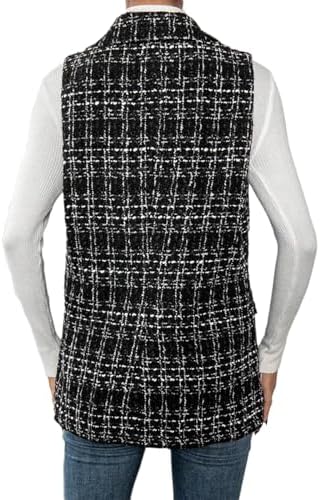 Mina Self Women's Sleeveless Vest Tops Open Front Lightweight Blazer Jacket