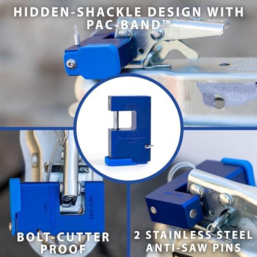 PACLOCK's 88-Series Shrouded Trailer Coupler Lock, Standard Rekeyable (SR), One Lock Keyed to a Number U-Pick! w/ 2 Keys, Black