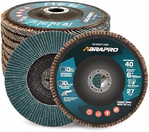 10 Pack 6" x 7/8" Zirconia Flap Discs, T27 Grinding Wheel 40 Grit
