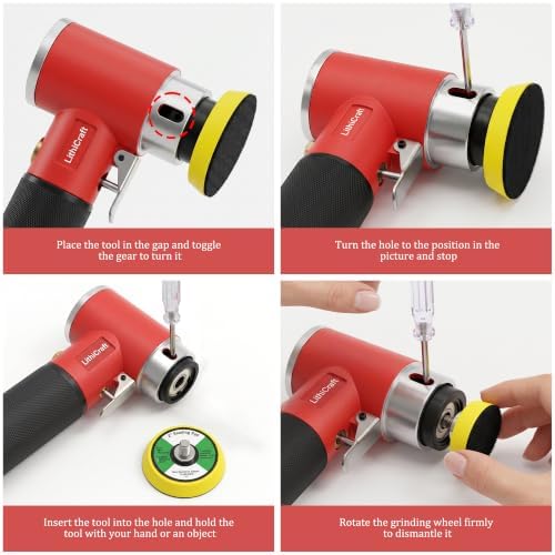 1/2/3 Inch Random Orbital Air Sander, Mini Pneumatic Detail Sander High Speed Air Powered Dual-Action Polisher, Hook & Loop Sanding Discs & Pads Kit for Auto Body Work, Metal, Wood