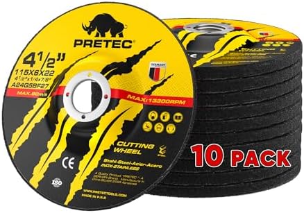 10 Pack Grinding Wheels 4-1/2 Inch for Angle Grinder, Metal Grinding Discs