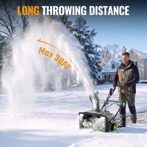 WORKPROX 20 Inch Corded Electric Snow Blower with LED Lights, 15 Amp