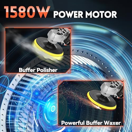 1580W Rotary Car Buffer Polisher 7 Variable Speed for Polishing Waxing
