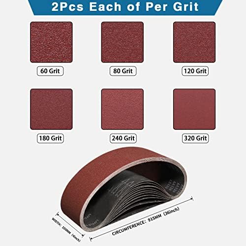 28Pack 4x36 Inch Sanding Belts and 6 Inch PSA Sanding Discs Set