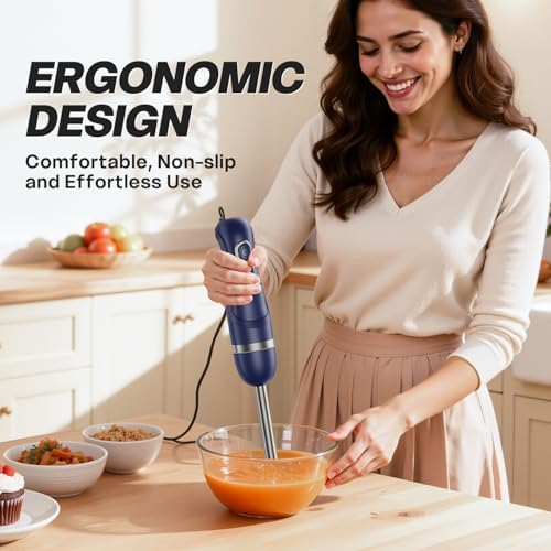 Turelar Immersion Blender Corded 400W, 2 Speed, Emulsifier, Blend, BPA-Free