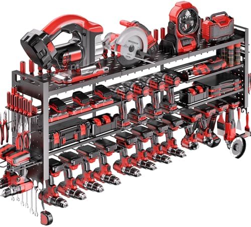 49.8" Power Tool Organizer Wall Mount,Holds 18 Cordless Drills