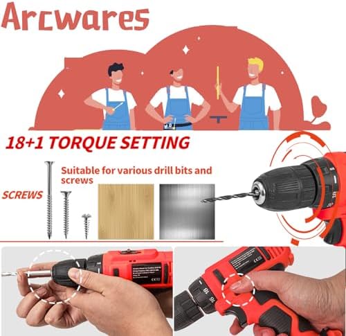 346Pcs Tool Sets, 18V Electric Power Drill Set for Men, Household Home DIY Hand Tool Kits,18+1 Clutch Cordless Power Drill Set for Thanksgiving, Christmas,Father's Day (Silver)