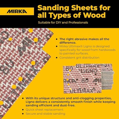 Mirka Abrasive Sheets Ultimax Ligno 3x4 inch P400 Hook and Loop