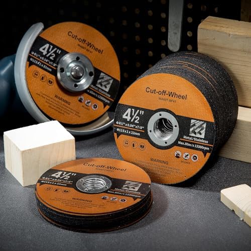 120 PCS 4 1/2 inch Cut-Off Wheels for Metal & Stainless Steel and PVC Tube 4.5" x.040 x7/8" Cutting Wheel for Angle Grinder Aggressive Cutting disc for General Purpose Metal Cutting