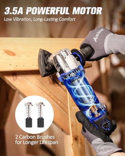 AVID POWER Oscillating Tool, 3.5-Amp Oscillating Multi Tool with 4.5° Oscillation Angle, 6 Variable Speeds and 13pcs Saw Accessories, Auxiliary Handle - Blue