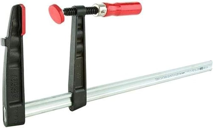 BESSEY Light Duty Tradesman's Bar Clamp - 2.5x6 In - TGJ2.506 - Woodworking Clamps with Wooden Handle, Ideal for Home Improvement & Workbench Projects, carpentry and Cabinetry, Black & Red