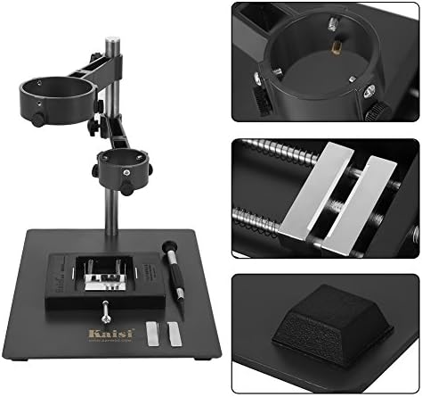 Heavy Duty Hot Air Gun Holder Cast Aluminum Base Clamp with 2 Fixtures for BGA Rework Soldering Station