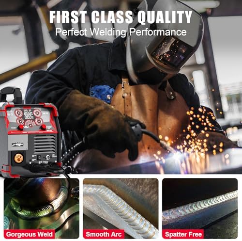 AWT LED Digital Display 200A MIG Welder,8 in 1 Welding Machine 110V/220V