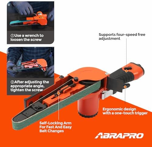 3/4" x 20.5" Air Belt Sander with 12Pcs Zirconia 40/60/80/120 Grit Belts